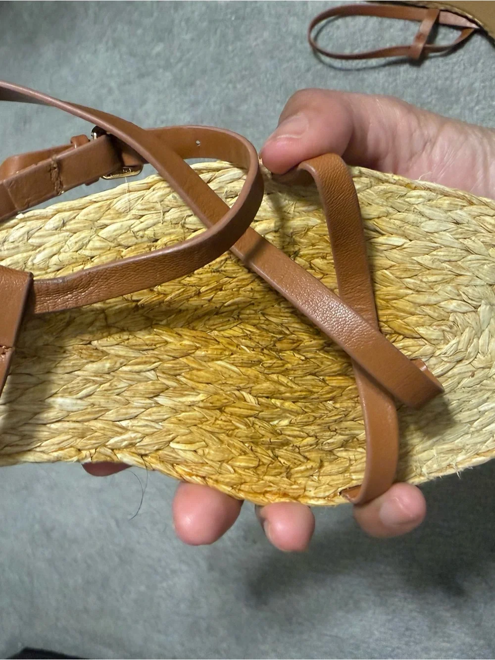Zara Brown Strappy Braided Espadrille Sandals - Picture 4 of 4